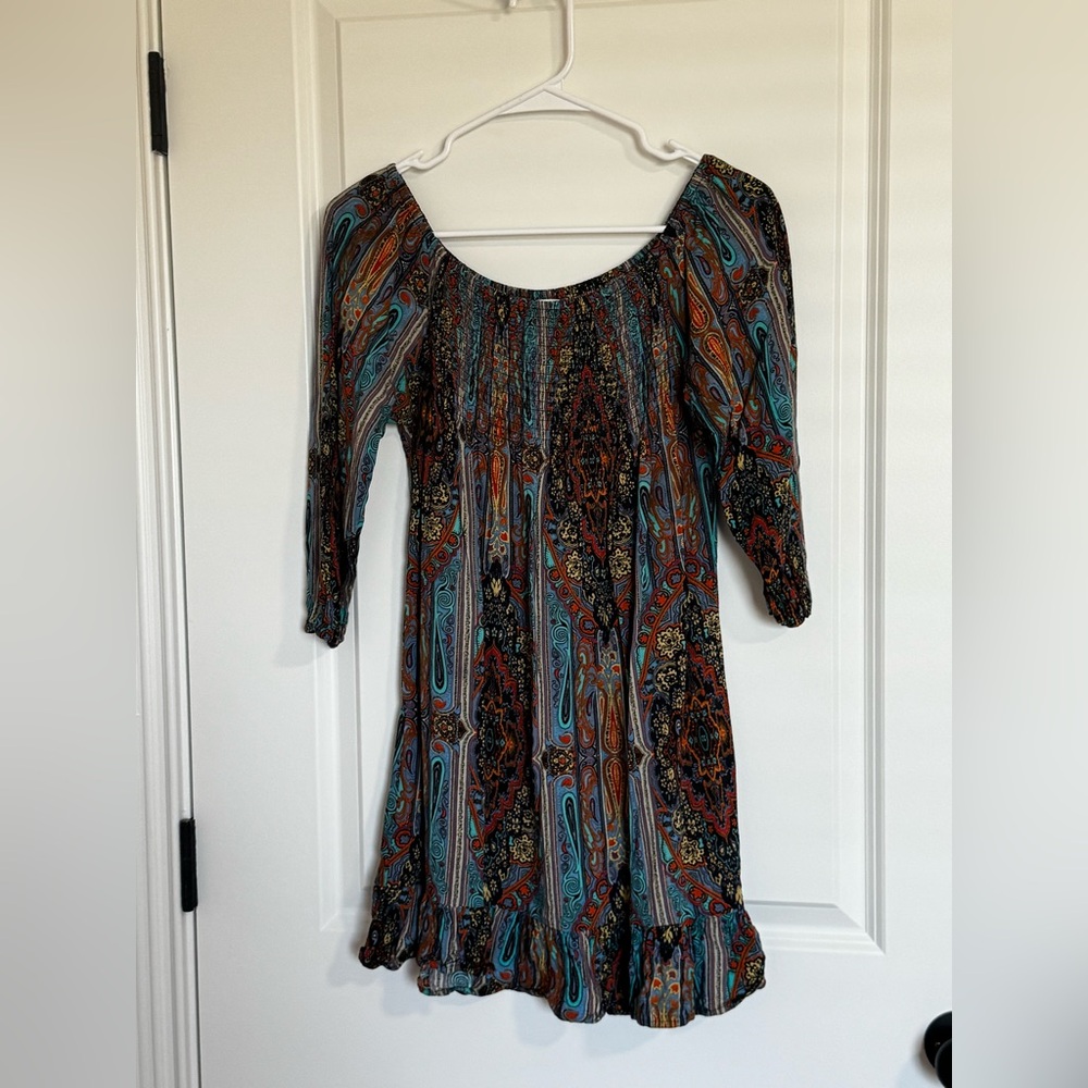Band of Gypsies Multicolor Boho Long Sleeve Dress - Picture 2 of 7